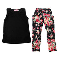 3 Pieces Girls Baby Clothing Sets Sleeveless Shirt / Tops  Floral Pants  Headband Vogue Clothes 2-7Years UBY