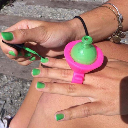 35g Durable Wearable Silicone Stand Polish Bottle Holder Display Rack Ring Fit All Fingers Nail Art Manicure Tool Salon Pro UBY