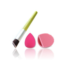 3Pcs Set Beauty Makeup Brushes Blush Brush Cleaner Foundation Brush Cosmetic Make Up Sponge Puff UBY