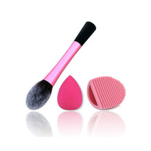3Pcs Set Beauty Makeup Brushes Blush Brush Cleaner Foundation Brush Cosmetic Make Up Sponge Puff UBY