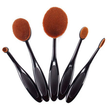 5 Pieces/set Cosmetic Oval Makeup Brushes Set Blush Powder Foundation Beauty Eyeshadow Toothbrush Kit Tool UBY