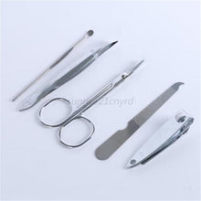 5 pcs Carbon Steel Manicure Set Nail Care Clippers Scissors Tweezers Grooming Kits U45 UBY