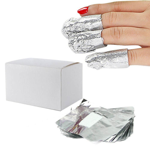 50 100 150 X Aluminium Foil Nail Art Soak Off Acrylic Gel Polish Nail Wrap Remover HT UBY