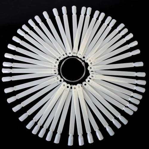50 Pieces False Display Nail Art Fan Wheel Polish Practice Tip Sticks Design Decor Set  UBY