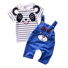 Baby Boy Girl Clothing Sets Cotton Cartoon Overalls Tops T shirt Jumpsuits Romper Set Kid Clothes Outfits Suit UBY
