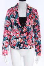 Casual Women One Button Jacket Slim Casual Business Blazer Suit Floral Coat Outwear UBY