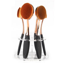 Cosmetic Shelf Rack Toothbrush Makeup Brush Organizer Acrylic 6 Hole Oval Makeup Brush Holder For Stand Drying Brush UBY