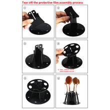 Cosmetic Shelf Rack Toothbrush Makeup Brush Organizer Acrylic 6 Hole Oval Makeup Brush Holder For Stand Drying Brush UBY