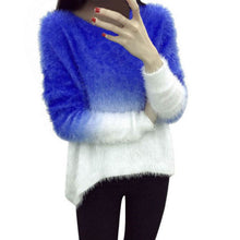 Brand Sweater Women Sexy O-neck Sweaters Loose Fluffy Wool Pullovers UBY