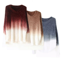 Brand Sweater Women Sexy O-neck Sweaters Loose Fluffy Wool Pullovers UBY