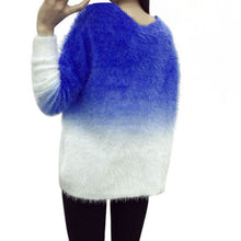 Brand Sweater Women Sexy O-neck Sweaters Loose Fluffy Wool Pullovers UBY