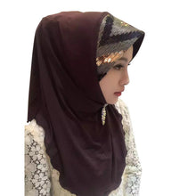 Women Soft Full Cover Scarf Paillette Embroider Linen Caps Islamic Shawls Hijab Muslim Headwear Y80 UBY