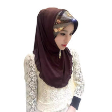 Women Soft Full Cover Scarf Paillette Embroider Linen Caps Islamic Shawls Hijab Muslim Headwear Y80 UBY
