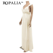 Elegant Women Chiffon Sequin Fishtail V Neck Sleeveless Tank Formal Long Maxi Dress UBY