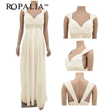 Elegant Women Chiffon Sequin Fishtail V Neck Sleeveless Tank Formal Long Maxi Dress UBY