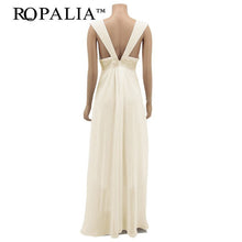 Elegant Women Chiffon Sequin Fishtail V Neck Sleeveless Tank Formal Long Maxi Dress UBY