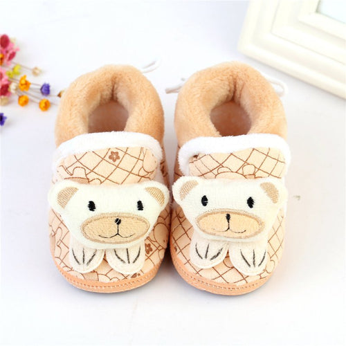 Baby Snow Boots Toddler shoes Baby Girl Shoes Knitted Cartoon Bear Infant born Baby Shoes Footwear LL4 UBY