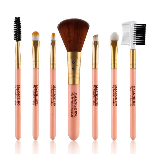 7 Pieces/set Pro Cosmetic Makeup Brushes Tool Eyeshadow Set Powder Foundation Lip Make Up Pincel Maquiagem UBY