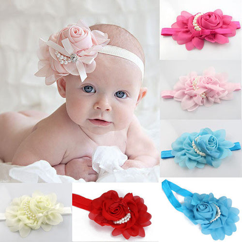 8 Pcs lot Baby Kids Girls Headband Hair Wear Flower Pearl Bowknot Hairband Headdress UBY