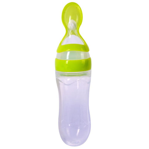 90ml Soft Silicone Spoon Infant Baby Rice CeEat-bottle Weaning Food Supplement UBY