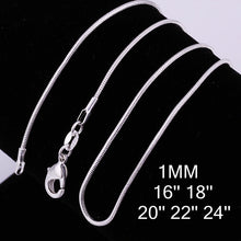 925 Sliver 1MM Thin silver Snake Chain Necklace Jewelry Findings 16"18"20"22"24" Wholejewelry UBY
