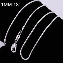 925 Sliver 1MM Thin silver Snake Chain Necklace Jewelry Findings 16"18"20"22"24" Wholejewelry UBY