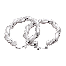 925 Sterling Sliver Hoop Earrings Women Fashion Wistedstring Shape Earrings Jewelry UBY