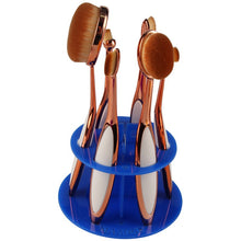 Acrylic Makeup Brush Holder Stand Drying Brush Cosmetic Shelf Rack Toothbrush 6 Hole Oval Makeup Brush Organizer  UBY