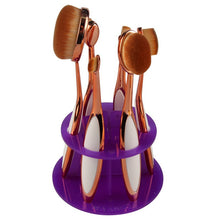 Acrylic Makeup Brush Holder Stand Drying Brush Cosmetic Shelf Rack Toothbrush 6 Hole Oval Makeup Brush Organizer  UBY