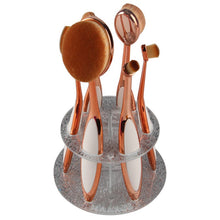 Acrylic Makeup Brush Holder Stand Drying Brush Cosmetic Shelf Rack Toothbrush 6 Hole Oval Makeup Brush Organizer  UBY