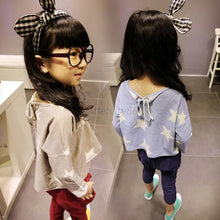 Autumn Kids Girls Stars Pattern Crewneck Long Sleeve T-Shirts Cotton Blouse 2-7Y UBY