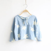 Autumn Kids Girls Stars Pattern Crewneck Long Sleeve T-Shirts Cotton Blouse 2-7Y UBY