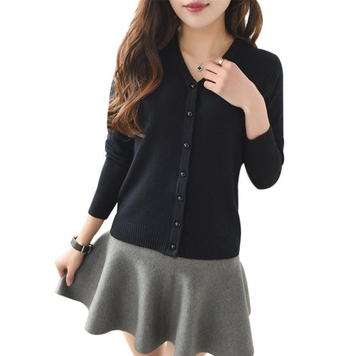 Autumn Spring Women Candy Colors Casual Knitted Sweater Cardigan Long Sleeve Cardigan Coat Jacket Outwear Tops Feminino UBY