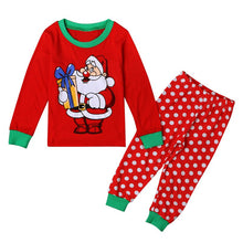 2pcss Kids Christmas Gift Clothing Set Cotton Long Sleeve Children Santa Print Suit Clothes Sets 2-7Years UBY
