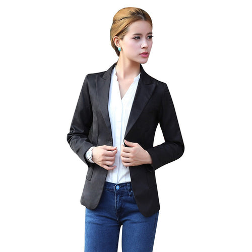 Autumn Winter Women Coat Slim Short OL Blazer Outerwear Long Sleeve Jacket Suit Plus SizeHG UBY