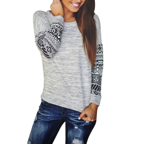 Autumn Women Casual Long Sleeve shirt Blouse Top Crew Neck Pullover Clothes A39 UBY
