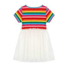 BOBORA Kids Baby Girl Toddler Rainbow Striped Tutu Dresses Girls Top Party Dress Outfit Clothes UBY