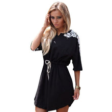 BOHO Women's Casual Short Shirt Dress Belted Short Sleeve V-Neck Beach Dresses UBY