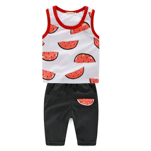Baby Boy Clothes Sets Casual Cotton Watermelon Printed Vest TopsShorts 0-4Y Summer UBY