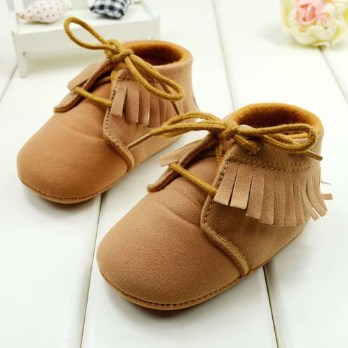 Baby Boys Girls First Walkers Shoes Brown and Pink Color Soft Bottom Toddler Boots 3 Sizes UBY