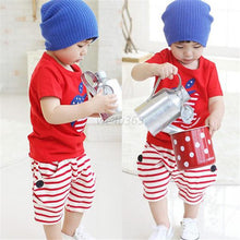 Baby Cartoon Cotton Apple Print ShirtsStriped Short Pants Kids Outfits 2PCs W53 UBY