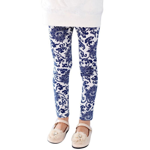 Baby Child Girls Skinny Cotton Leggings Pants Floral Printed Kids Trousers New Design UBY
