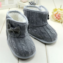 Baby Girl Boy Snow Boots Knit Bowknot Faux Fleece Soft Sole Kids Woolen Yam Knit Fur 3-18 Months UBY