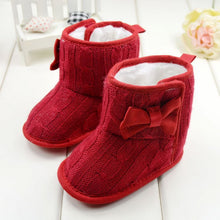 Baby Girl Boy Snow Boots Knit Bowknot Faux Fleece Soft Sole Kids Woolen Yam Knit Fur 3-18 Months UBY