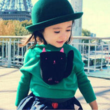 Baby Girl Cartoon Animal Pattern Top Green Long Sleeve Loose Cotton Sweater 2-7Y UBY