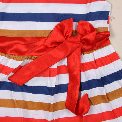 Baby Girl Dress Colorful Stripe Bow Dress Kids Sundress One Piece Vest dressHT UBY
