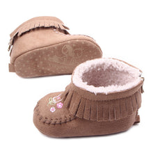 Baby Girl Snow Boots Toddler Infants Tassel Winter Fleece Shoes Zipper Prewalker 0-12M UBY