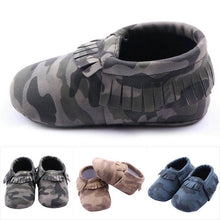 Baby Girls Boys Camouflage Crib Shoes Toddler Tassel Soft Slippers Shoes 0-12M UBY