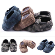 Baby Girls Boys Camouflage Crib Shoes Toddler Tassel Soft Slippers Shoes 0-12M UBY