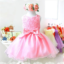Baby Girls Chiffon Princess Dress Beads Flower Bow Wedding Formal Dresses Puff 2-7YUBY